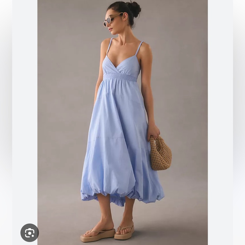 By Anthropologie V-Neck Tiered Bubble-Hem Dress